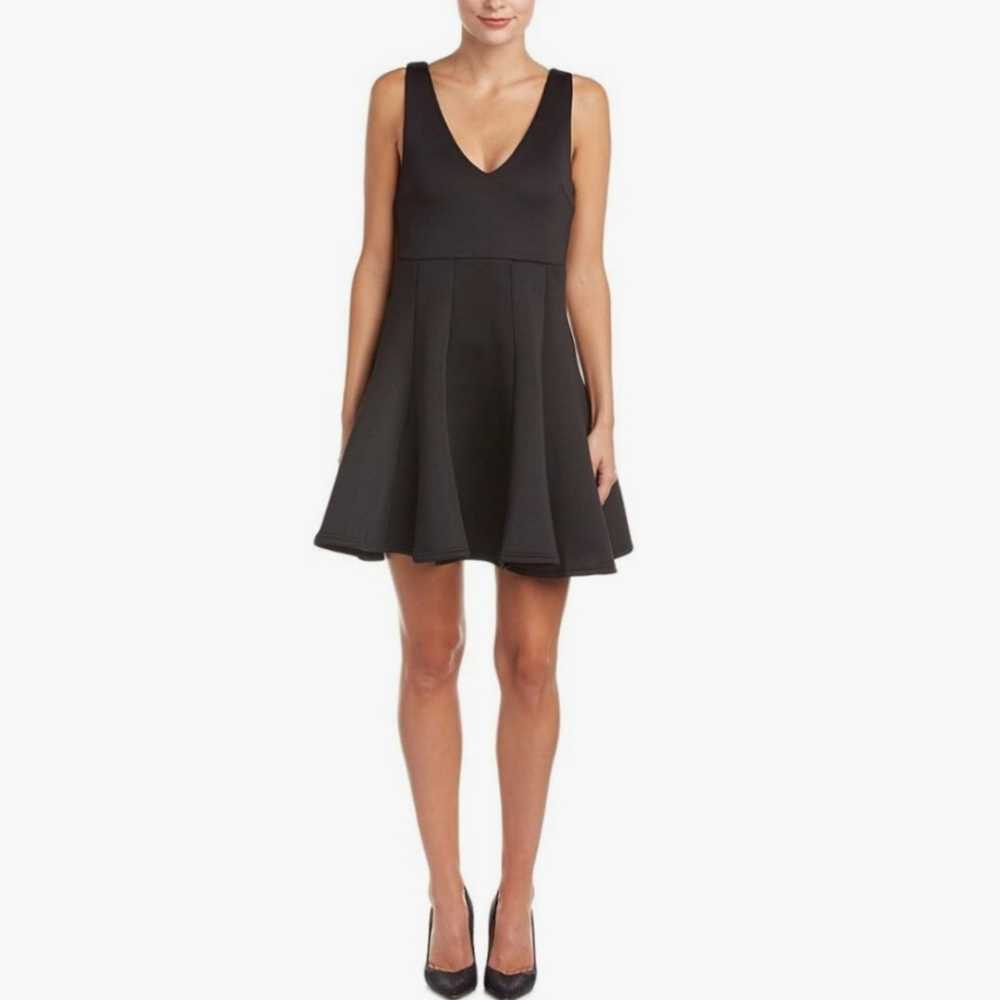Minkpink Scuba Fit & Flare Skater Dress Black Small